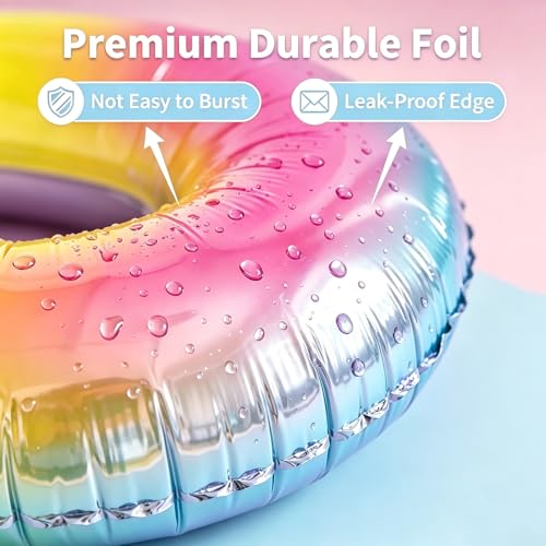 Image of Rainbow Number Balloons Birthday Balloons - Giant Number 60 Balloon 40 inch, Numbers Balloon Birthday Decorations, Rainbow Party Supplies for Baby Shower