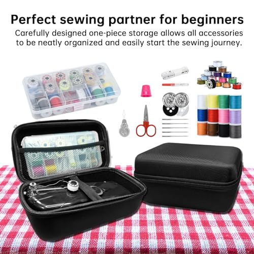 Handheld sewing machine, beginner's sewing kit with storage, two power supply modes, electric switch, simple operation, portable mini sewing machine, beginner's sewing machine.(Light Black) - Thumbnail 3
