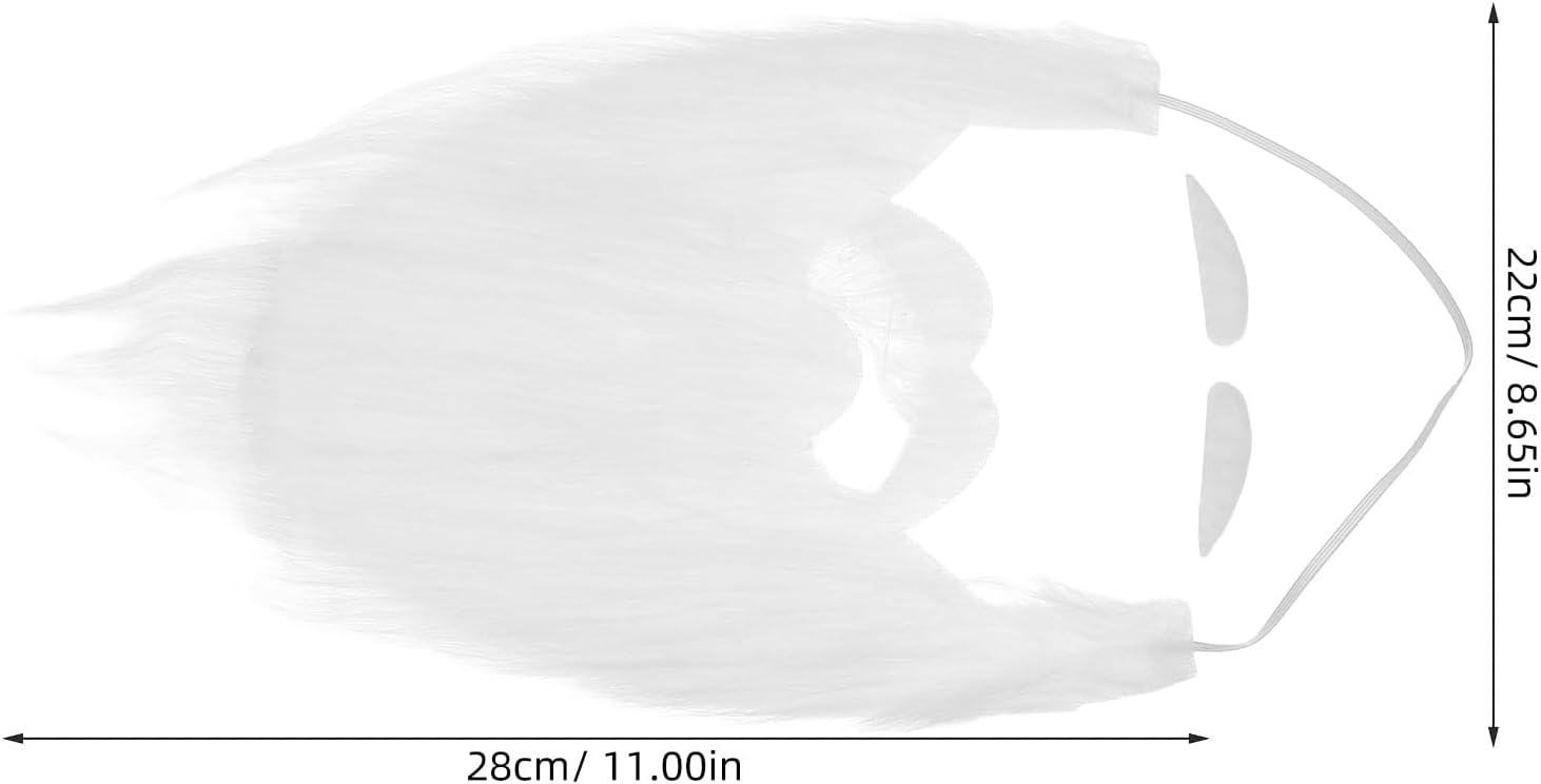 Toyvian Fake Beard And Eyebrows Set, White Gnome Santa Plush Beard Christmas Costume Xmas Party Props for Cosplay, Holiday Dressing Up, Costume Accessory - Image 8