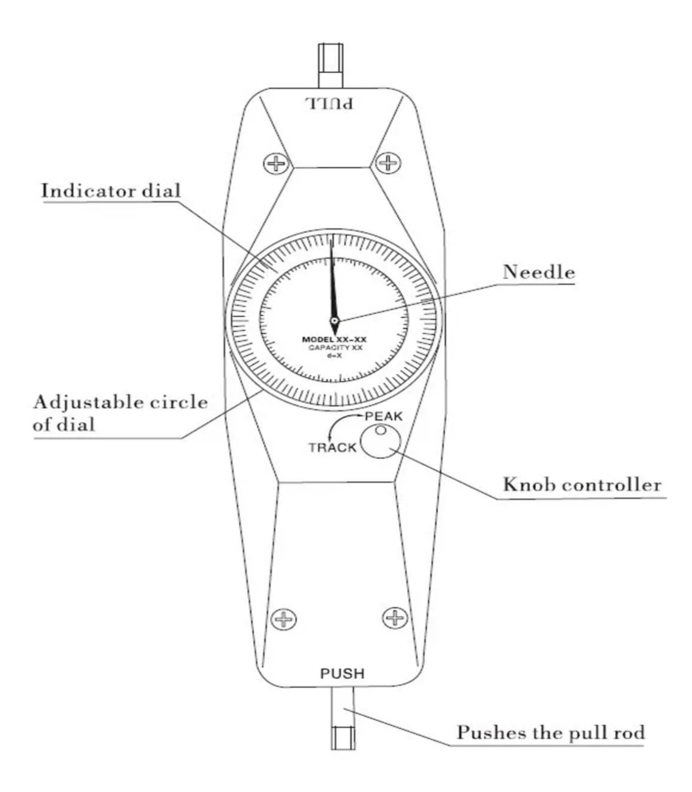 Medidor de fuerza digital de empuje y tracción Medidor de fuerza analógico Medidor de tensión Medidor de empuje y tracción Dinamómetro de fuerza Instrumentos de medición para probar varias fuerzas(10N