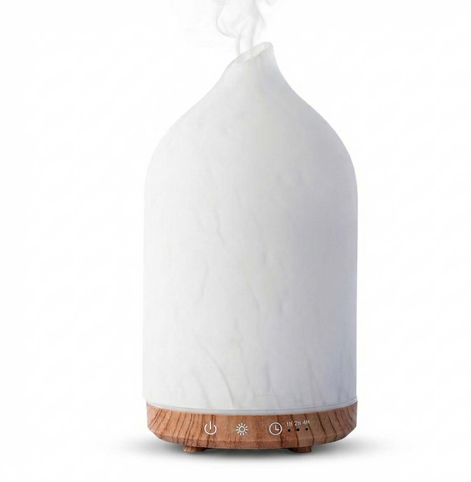 MULIN Diffusore di Oli Essenziali in Vetro, 100ML Diffusore Aromaterapia ad Ultrasuoni Ultra Silenzioso, 7 Colori LED, Senza BPA, Profumatore Ambiente per Relax e Benessere
