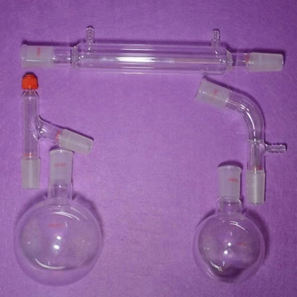 Destilador al vacío de 500 ml, Accesorios 24/40, Juego de cristalería de Laboratorio