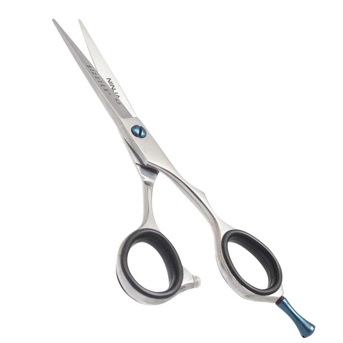 Sizztex 5.5” Hair Cutting Scissors – 420C Japanese Stainless Steel Shears with Mirror Polish Finish, Professional Salon Hairdressing Scissor with Detachable Finger Inserts for Men, Women & Home