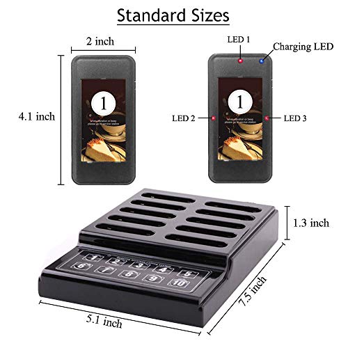 VR-robot Wireless Calling System Restaurant Pager/Guest Waiting Pager 10pcs Coaster Pagers 1pc Call Button Keypad Transmitter