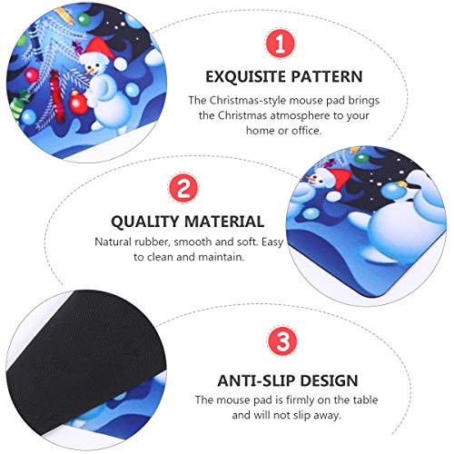 Mobestech 2 peças antiderrapantes mouse pads de natal mouse pads de borracha acessórios de mesa