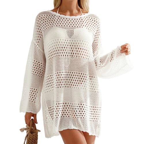 Sightor Crochet Cover Up for Women Swimsuit Bathing Suit 2025 Summer Swimwear Mesh Knit Beach Dress Hollow Out Swim Cover Up