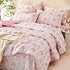 CCoutueChen Pink Bow Comforter Set Queen 3Pcs Pink Floral Bedding Set for Girls Kids Romantic Princess Style Bowknot Bedding Ultra Soft Reversible Garden Flower Comforter Sets with 2 Pillowcases #3