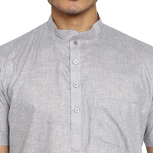 Image of Royal Kurta Mens Linen Half Sleeved Long Ethnic Kurta