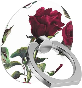 Cell Phone Ring Holder Grip, Rose Finger Ring Stand 360 Degree Rotation Universal Cell Phone Back Hand Grip Finger Ring Kickstand Compatible with iPhone, Samsung, LG, Sony