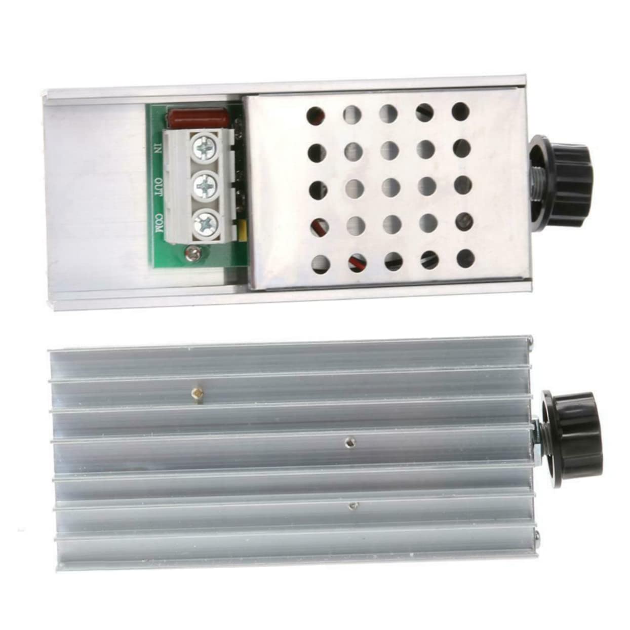Regulador de Voltaje de 10000 W 0-220v Carcasa de Metal Claro | Control por Silicio, Metal, para Lámpara y Motor Pequeño, Ajuste de Atenuación y Temperatura