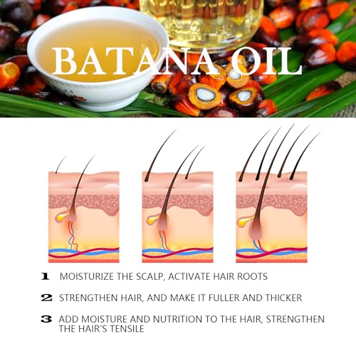 Discoliner Batana Oil for Hair Growth, 100% Raw Natural from Honduras, Hair Growth Oil for Thicker, Longer Hair, Scalp, Dryness Dandruff, Eyelashes, Beard, Skin