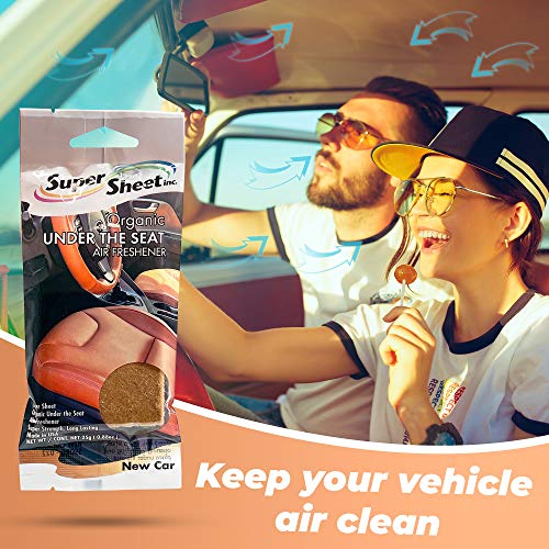 Image of Super Sheet, Organic Under the Seat Car Air Freshener, Long Lasting Fragrance (New Car, 1 Pack)