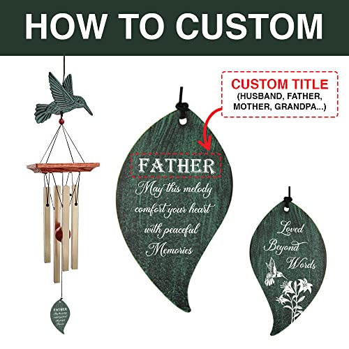 Image of ASTARIN Memorial Custom Wind Chimes for Loss of Loved One, Wind Chimes for Patio Yard Decor, 24'' (Condolences-8)