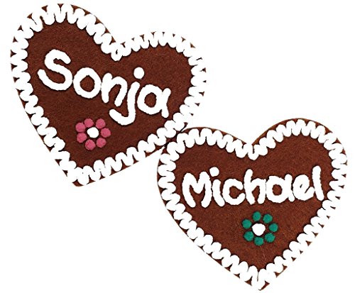 mein-name Fieltro Corazón con nombres en diferentes colores – Jengibre Corazón PIN,...