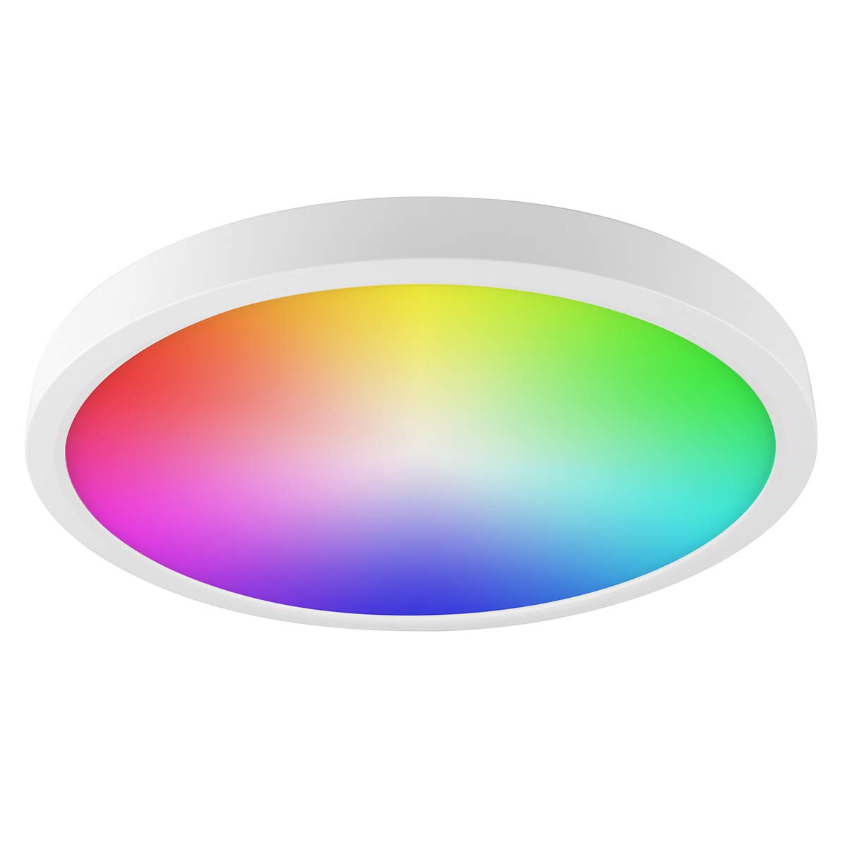 Smart Home Wi-Fi Integrated LED Utility Flush Mount, RGBW, Tunable, Dimmable, White