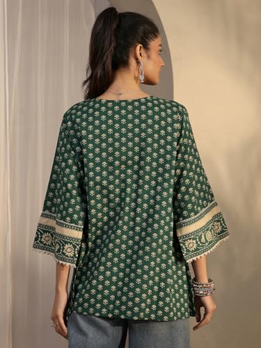 Image of Libas Printed Cotton A-Line Kurti for Women