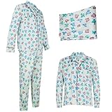 PAINEOMN Clark Griswold Costume Clark Dinosaur Pajama Set Christmas Vacation Costume Adult Fleece Shirt Pants Pajama Set XL