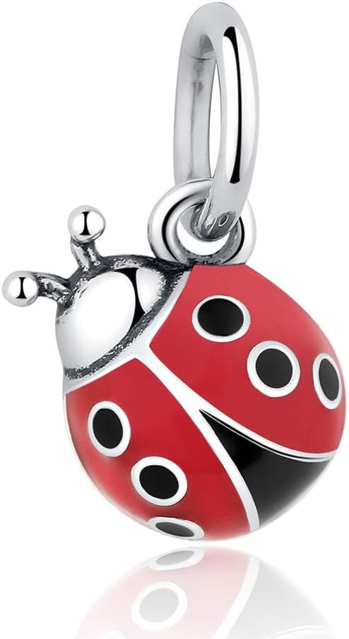 MIADEALLadybug Charm, Sterling Silver, Pandora Compatible