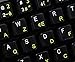Qwerty Keys Noir Français - Anglais Clavier Autocollants Blanches et Jaunes Lettres - Convient pour ne Importe Quel Clavier