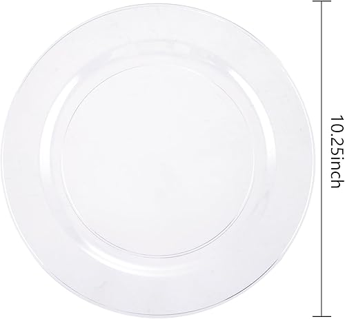 Miniatura 2 de bUCLA 30 platos de plástico transparente desechables, platos de plástico transparente resistentes de 10.25 pulgadas para fiestas y bodas