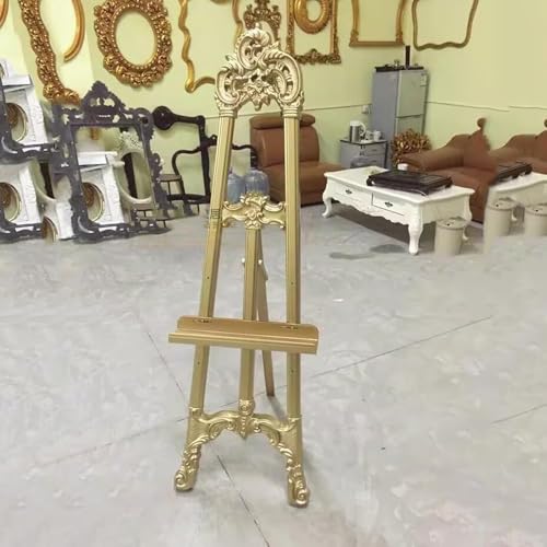 Caballete de estilo francés antiguo con detalles ornamentados para exhibición y exhibición de arte