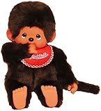 alles-meine.de GmbH XXL Junge Monchhichi 45 cm - Monchichi Lätzchen rot rotem Latz Jungen groß Kuscheltier AFFE