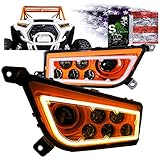 SLK-LIGHTS PREMIUM RZR LED Headlight compatible with Polaris General, Polaris RZR 900s, Polaris...
