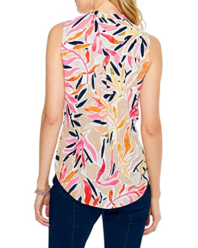 Nic+Zoe Womens Sunrise Floral Live In Tank Cami Shirt, Pink Multi, Large Us #TOP1