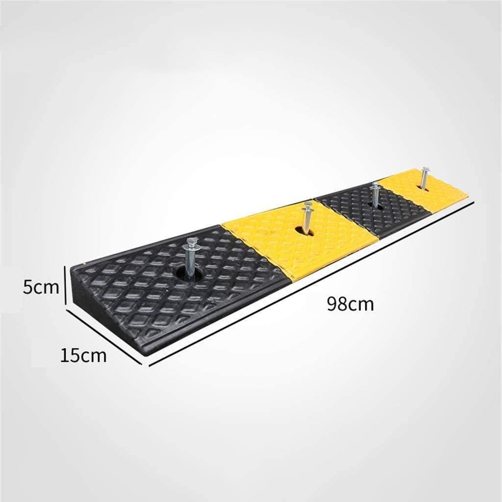 Loading Ramps, Kerb Ramp Safety Ramp Ramp Non-Slip Rubber Ramps, Lightweight Ramps Road Safe Slope Ramps Ramps Deceleration Zone (Color : Black+Yellow, Si