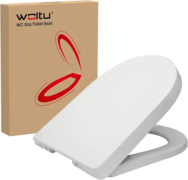 Soft-Close D-Shape Toilet Seat with Quick Release - White WS2544