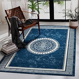 homeart Living Room RUG - Short Pile, Bordered, Soft, Area Carpet for Bedroom & Home Decoration, Medallion Pattern Rugs, Modern, Small to Extra Large (Mink, 60 x 110 cm)