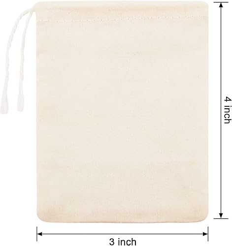 Miniatura 2 de Boao 50 bolsas de té de tela de queso de 4 x 3 pulgadas para colar, filtro de té reutilizable, bolsas sueltas vacías para sopa y especias