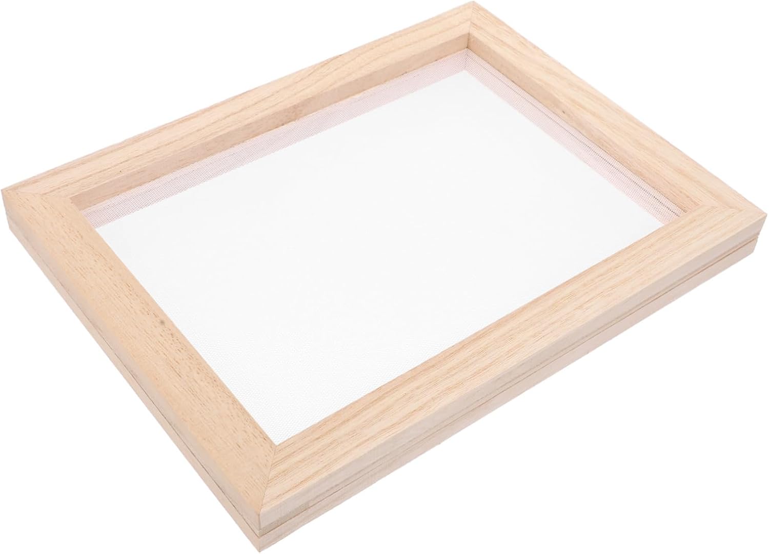 Beatifufu Double-Layer Paper Craft Frame Set for Kids DIY Handmade Wooden Paper Making Mold Natural Color for Arts and Crafts Projects