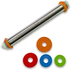 Rolo De Massa Inox Ajustável C/Medidas Confeitaria Cozinha