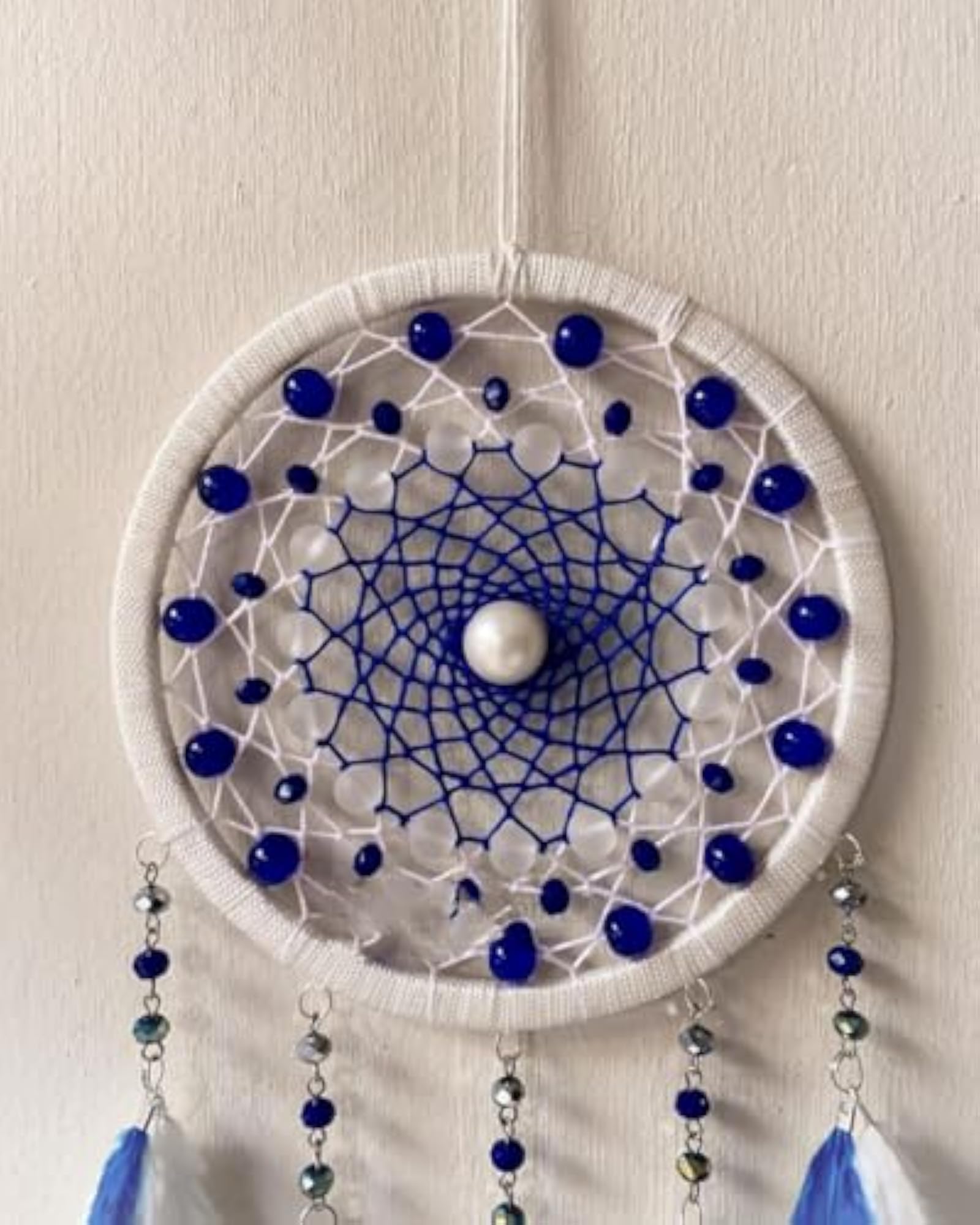 4INCH Blue White Dream Catcher for Home Decor