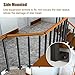 Hand Rail for Outdoor & Indoor Steps 85/90/95/100cm Tall Commercial Railing Spindles Post for Home Stairs Steps Platform, Side Mounted Black Iron Balustrade Column with Stable Base & Complete Kits ( C