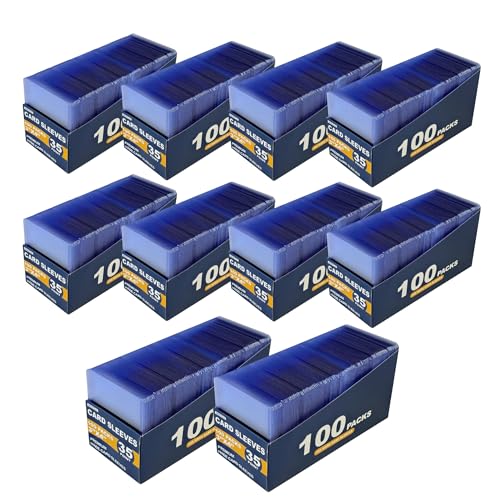 Nixitlo 1000 Hard Card Sleeves Card Toploaders for Protection for Baseball Football Premium Top Loaders for Cards Ensuring Safety (1000 Hard Sleeves)