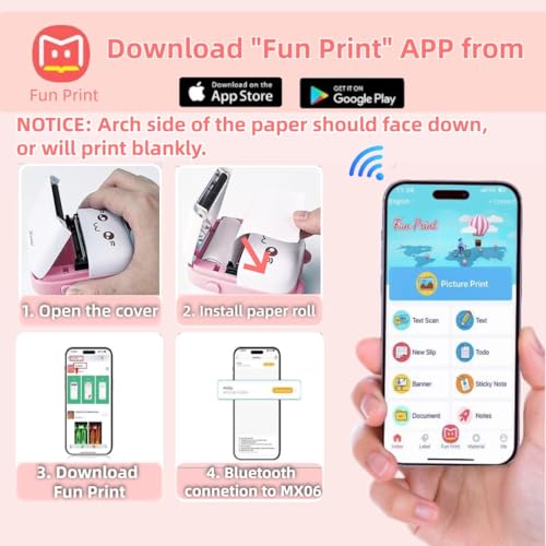 NAKY Mini Bluetooth Thermal Printer, Portable Label Printer Inkfree Printer for Android & iOS System, Black on White Thermal Printer Stickers. - Image 4