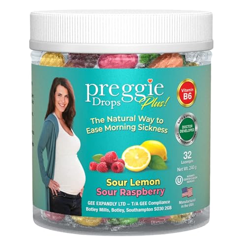 Preggie Pop Drops Plus B6 for Pregnancy Nausea Relief & Morning Sickness