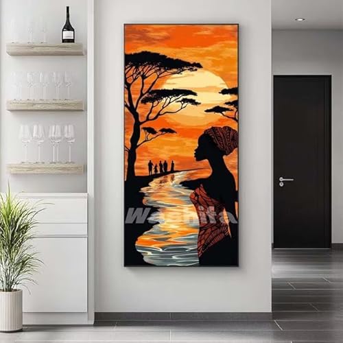 �������G �A�t���J ���� �����h��G �L�b�g DIY ��l ���S�Ҍ��� �f�W�^�����G ��h�� �����L�b�g�ɂ��G�� Paint By Numbers �A�N�����y�C���g ���ʉ� �����Ńy�C���g �z�[�� �I�t�B�X���� �M�t�g 50x100 cm, �t���[���Ȃ�