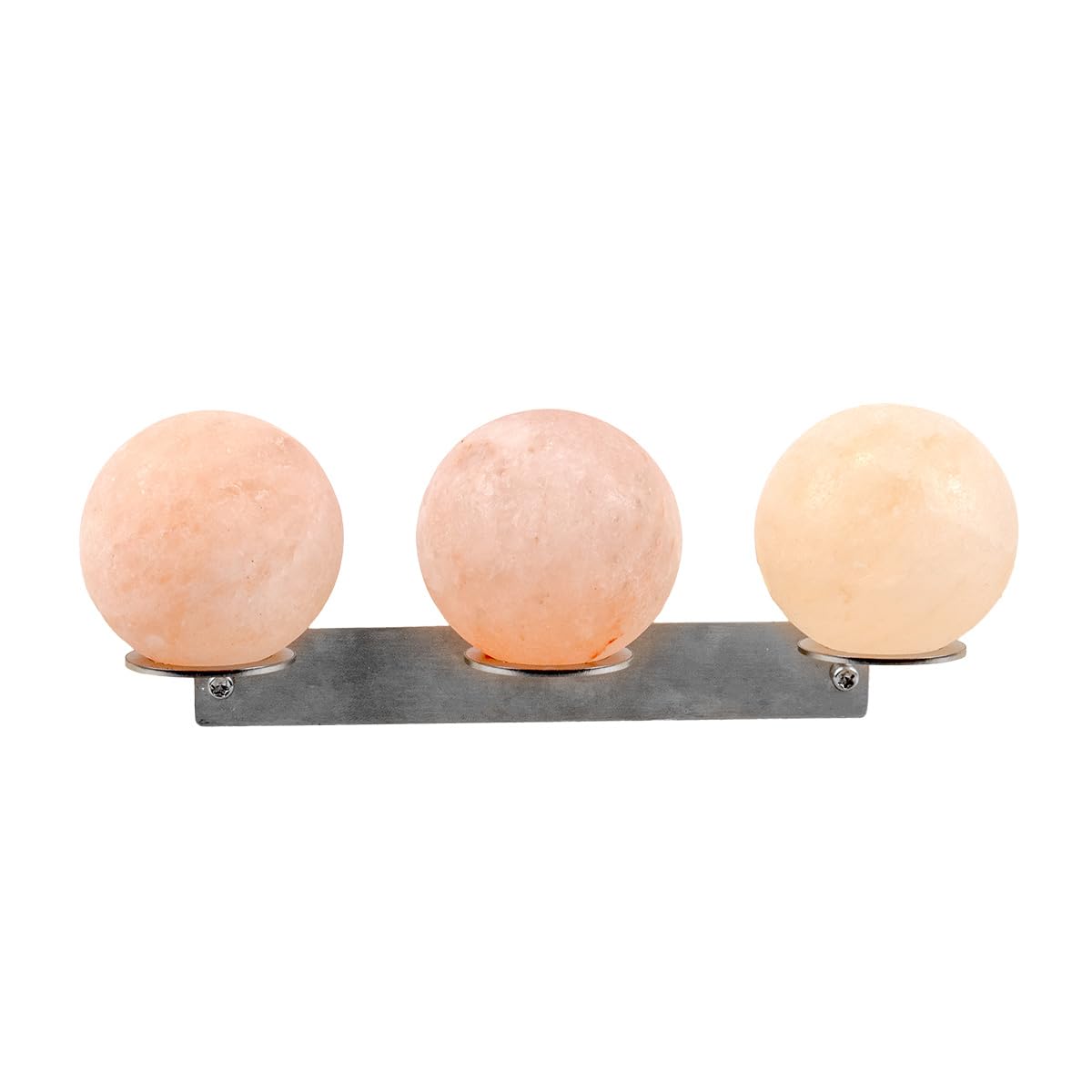 Boules de sel de l'Himalayan avec support mural en acier inoxydable - Purificateur d'air naturel pour sauna (3 pièces avec support mural)