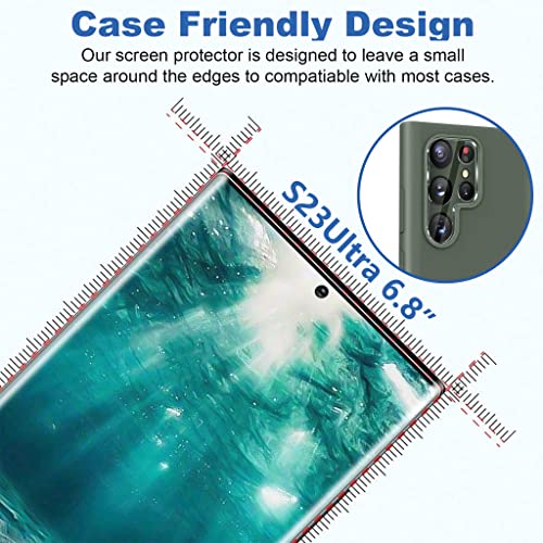 Image of [2+2 Pack] Galaxy S23 Ultra Screen Protector, 9H Tempered Glass, Ultrasonic Fingerprint Support, 3D Curved, HD Clear Scratch Resistant for Samsung Galaxy S23 Ultra 5G Glass Screen Protector