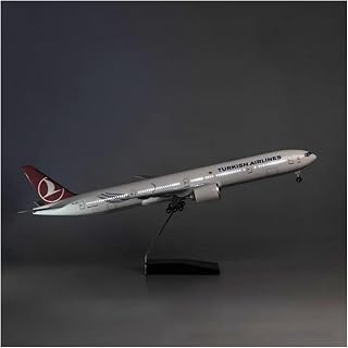 Single Plane Scale 1/157 Scale Model for 777 B777 Turkish Airlines Aircraft Model with Lights and Wheels Landing Gear Collection 47CM Alloy Metal Model(with Light)
