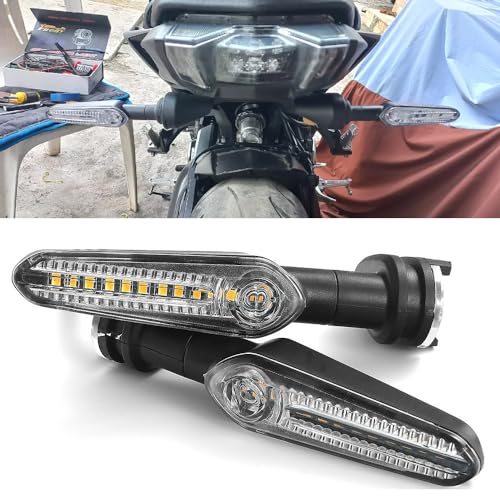 Generic LED Turn Signal Light For YA-MA-HA MT07 Tenere 700 XJ6 FZ6 MT09 Tracer 900 MT09 MT10 MT03 FZ25 MT15 R7 R9 TMAX530 Motorcycle Flashing Directional Flasher, clear