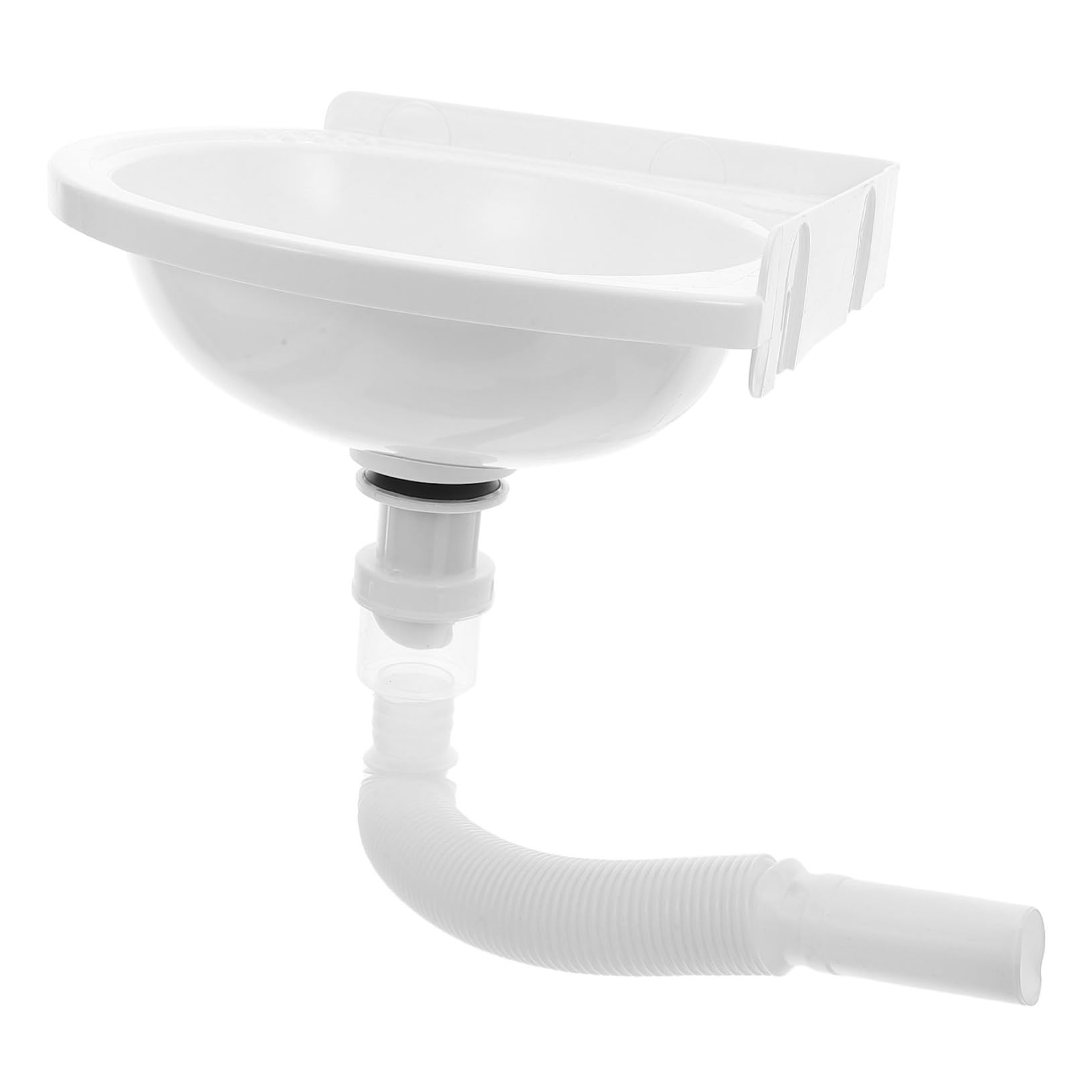 VILLCASE Lavabo Triangulaire Mural en Plastique Blanc pour Petite Salle de Bain, Facile à Entretenir et Optimisant L'espace Design Moderne et Compact