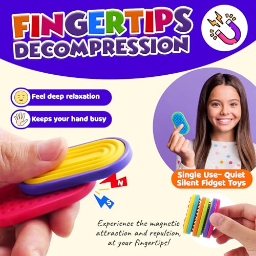 Sensory Fidget Magnet Toys for Kids: Silicone Magnetic Sliders Stress Fidgets for Autism, Anxiety Relief Small Fidget Toys for Adults Office Desk / Travel Classroom Must Haves, Stocking Stuffers Gifts - Image 4