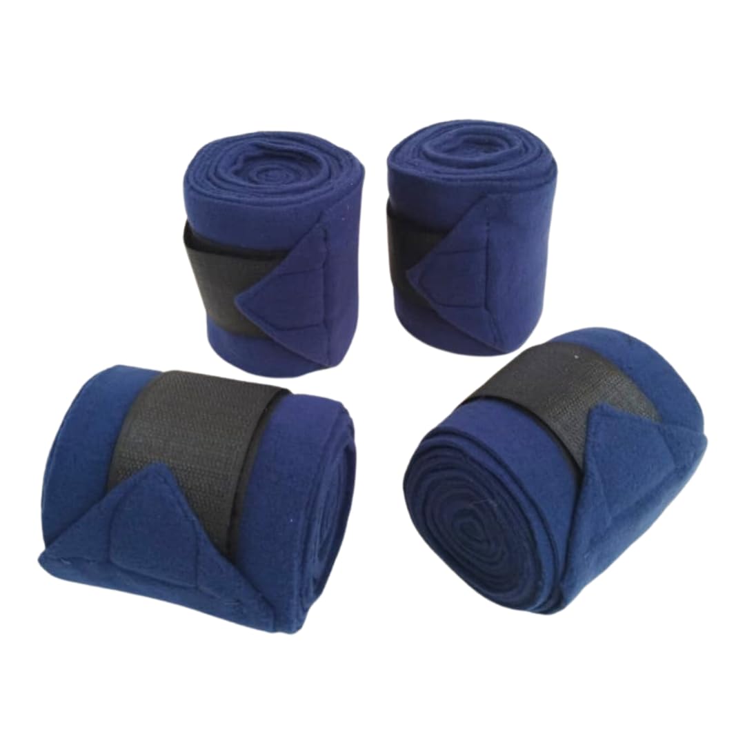 SIE EQUESTRIAN Horse Leg Bandage/Horse Leg wrap (Set of 4) Red, Blue, Navy Blue, and Black (Navy Blue)