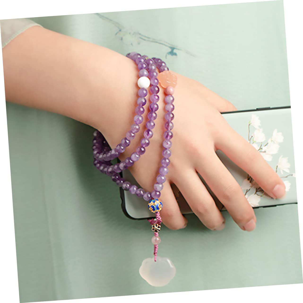 Tofficu Lanyard Naturale per Cellulari Tracolla Decorativa Viola Accessorio Elegante e Resistente per Smartphone e Abbigliamento