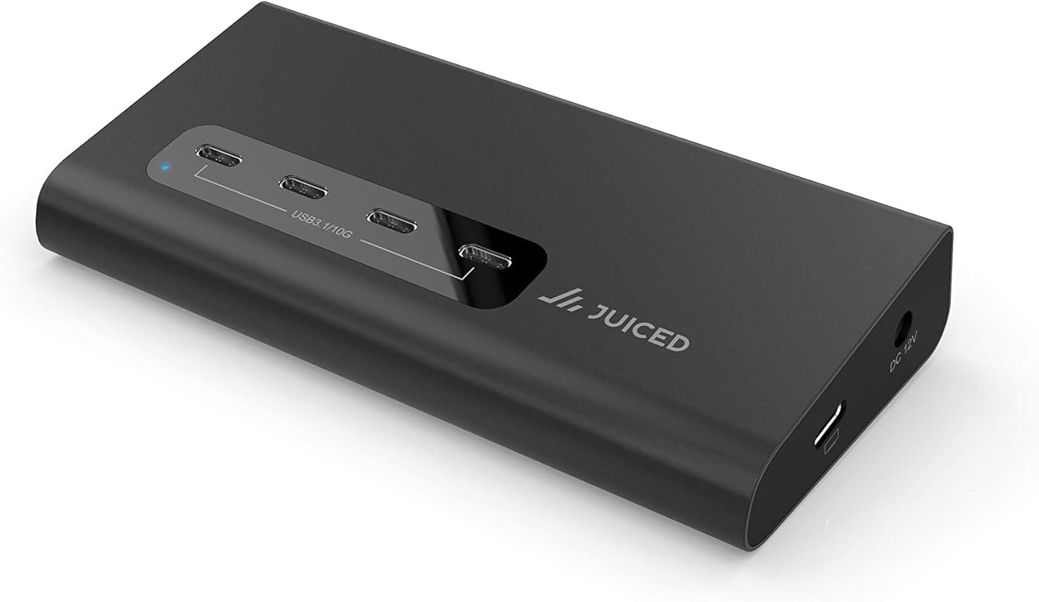 Juiced Systems VertexHUB High-Speed USB-C & USB-A Hub - 10 Gbps Transfer, USB 3.2 Gen 2, 4X USB-C Ports, 3X USB-A Ports, Fast Charging