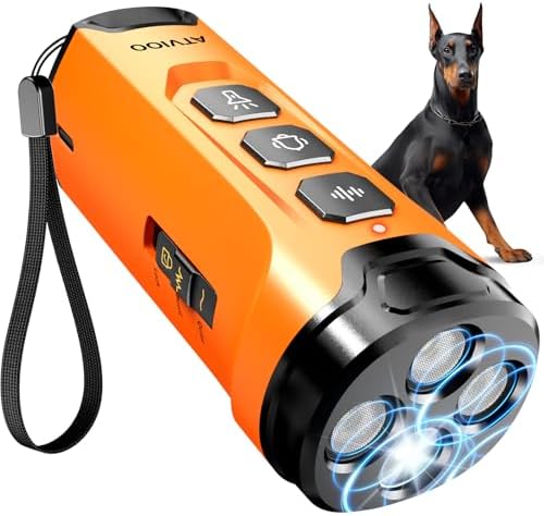 Dog Bark Deterrent Device, 3X Sonic Emitters, Dual-Frequency Bark...